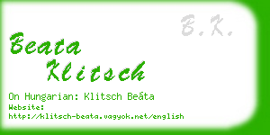 beata klitsch business card